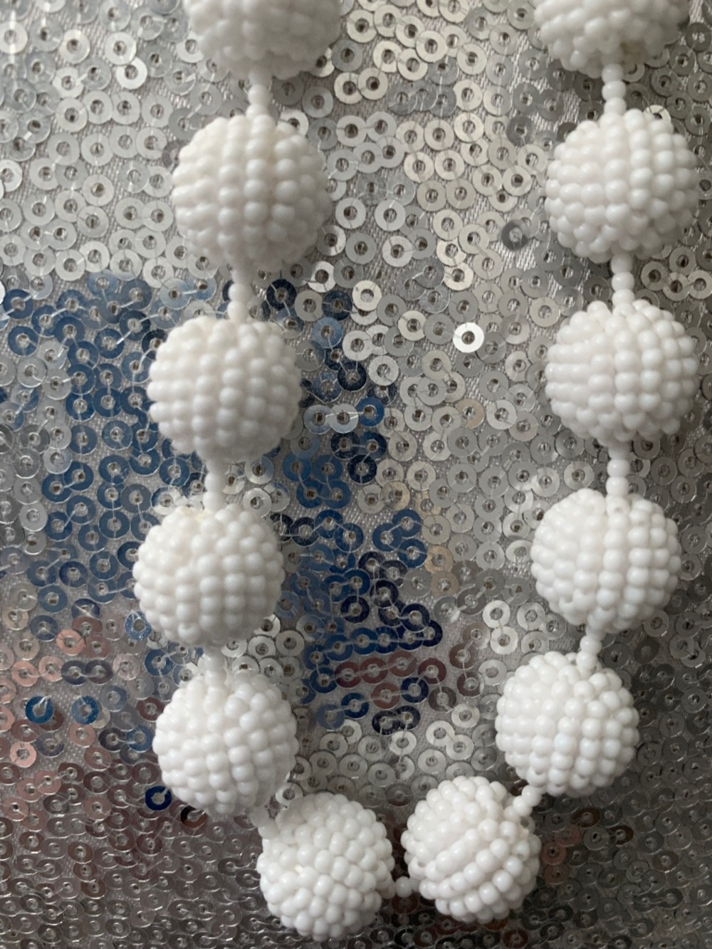 J.Crew White textured beaded necklace